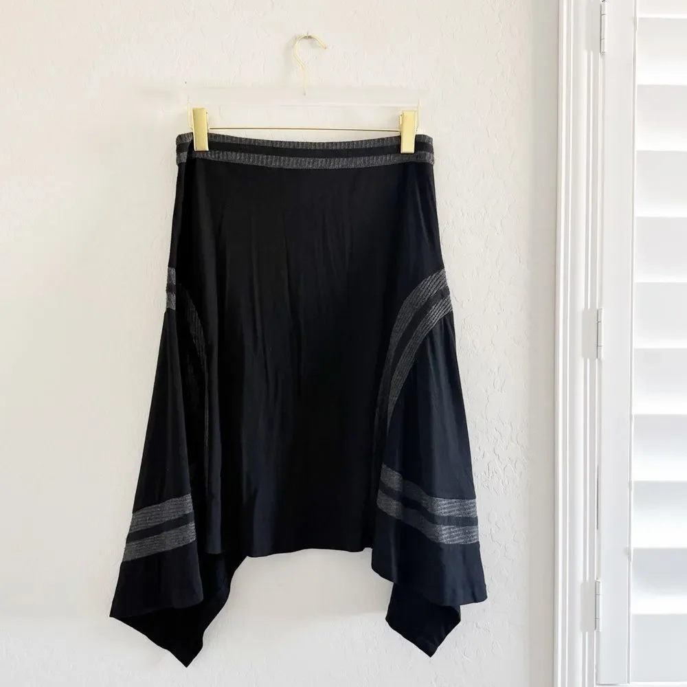 Black Knit Asymmetrical Skirt Size S